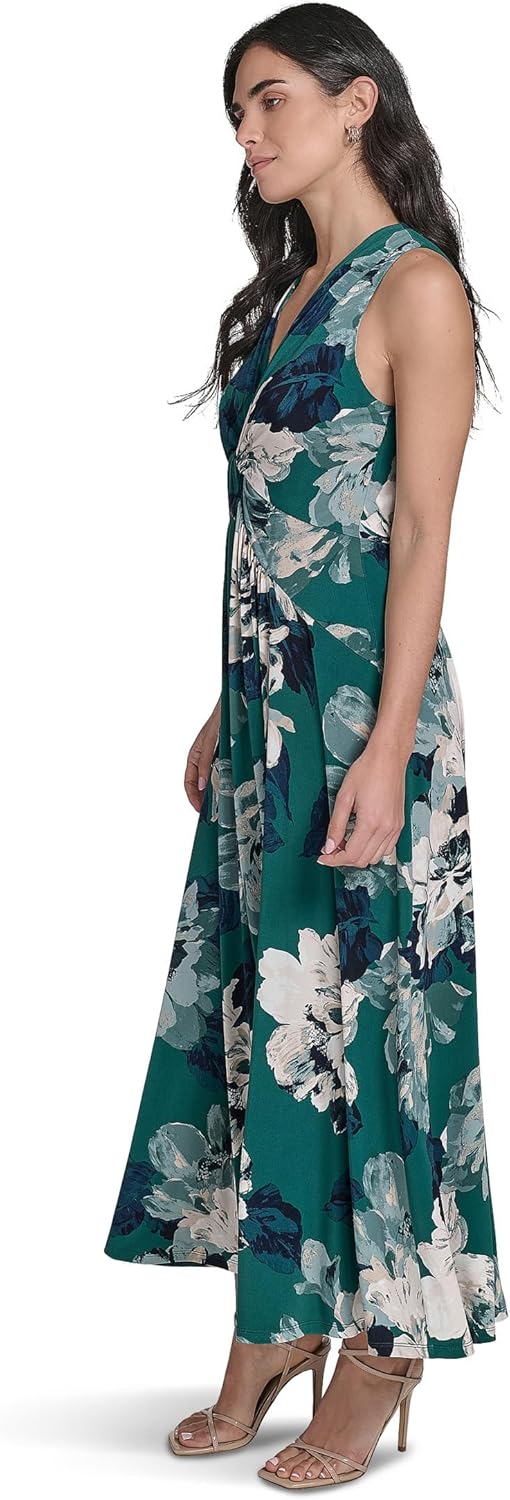Calvin Klein Women's Sleeveless Knotted V-Neck A-Line Maxi Dress - Image 2