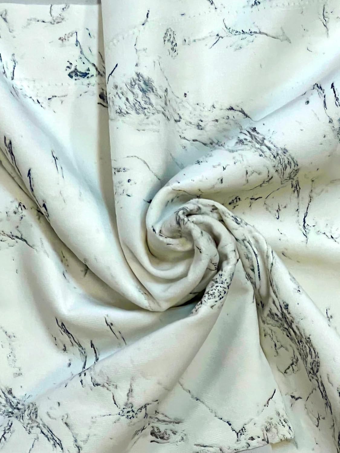 Extra long Italian Marble velvet curtains 7-25 ft long, custom made (100"Wx144"L, Cream Howlite)