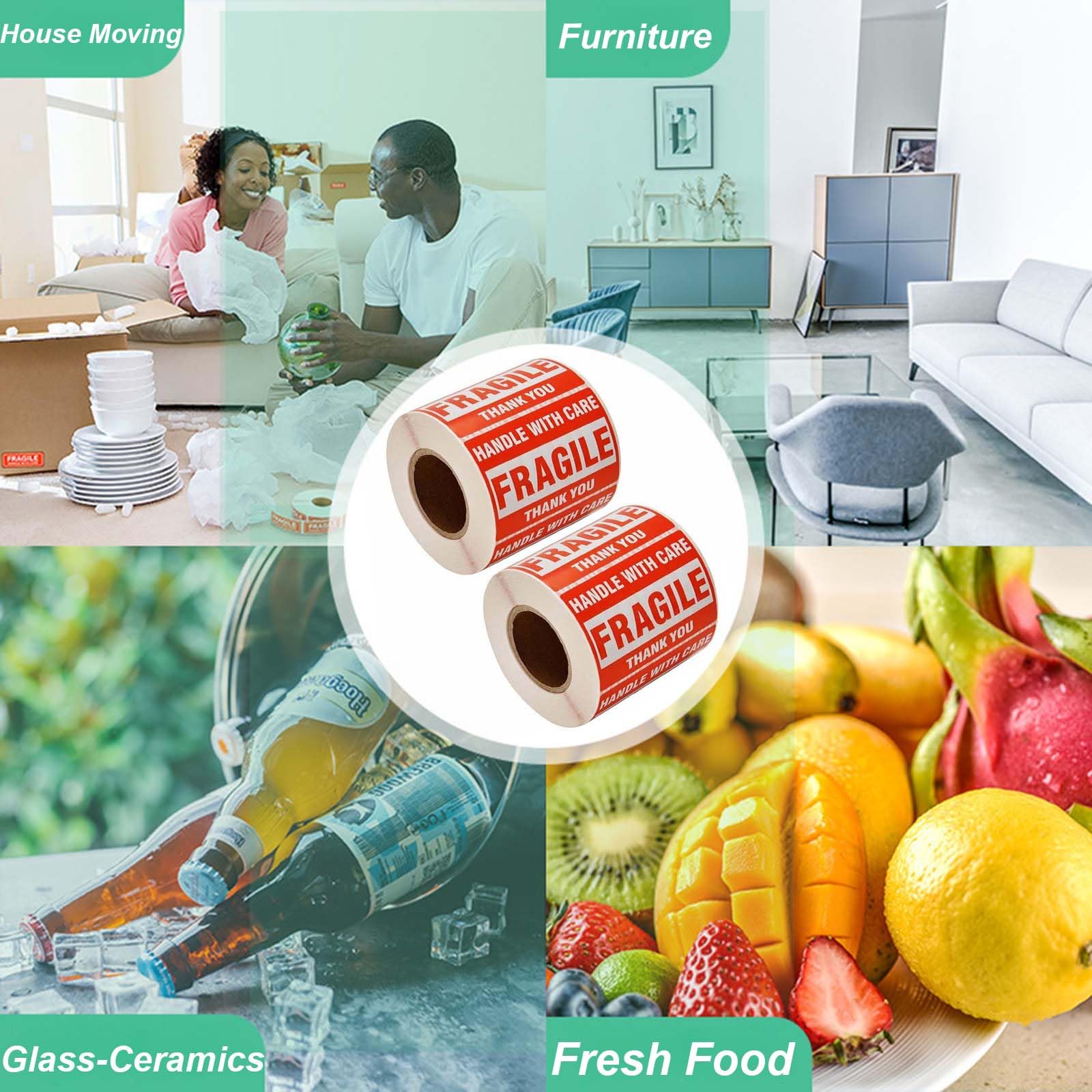 Fragile Glass Stickers 4 Rolls Of Fragile Stickers – 3x5 Handle With ...