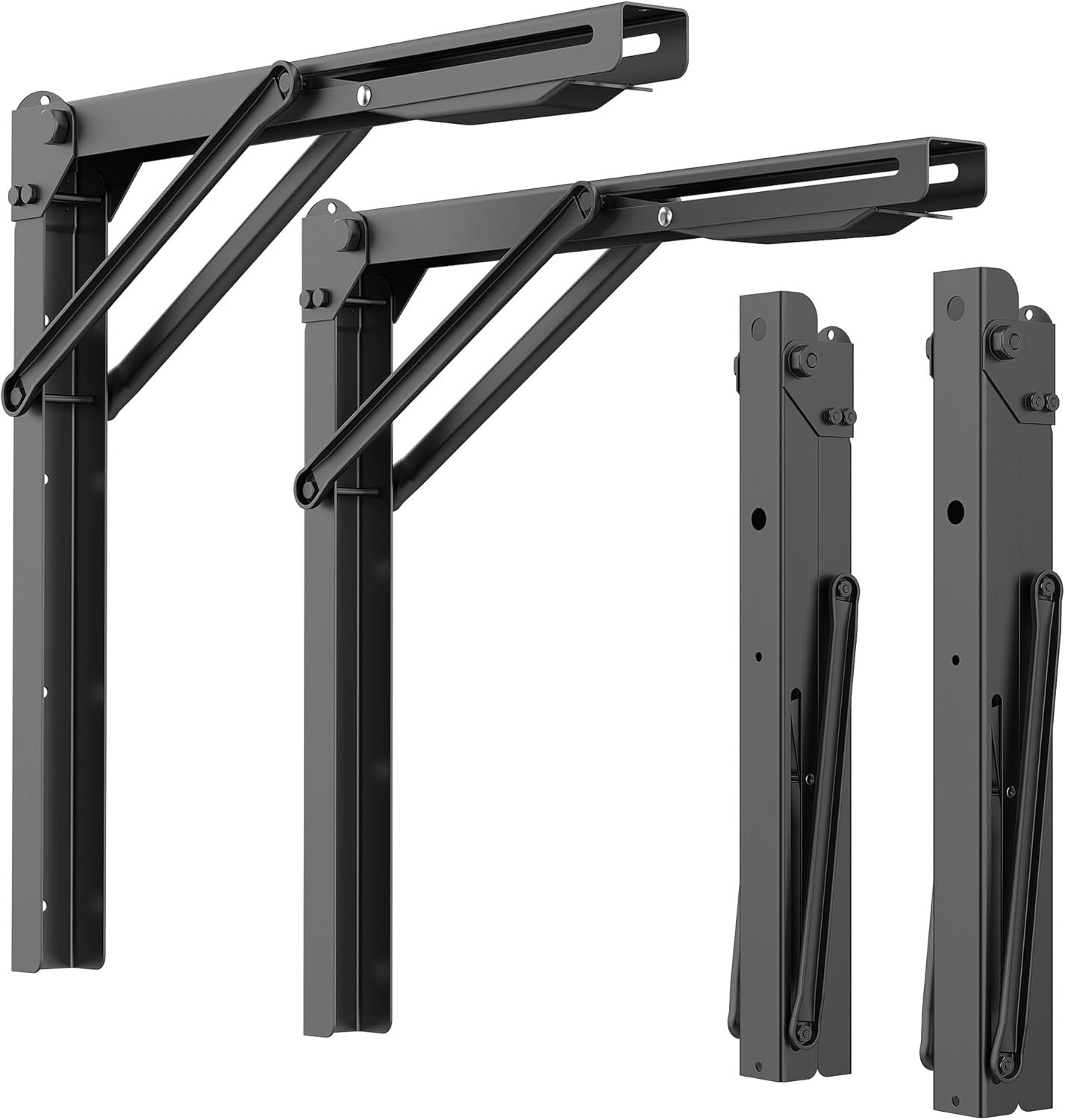 Ultrawall Folding Shelf Brackets, Heavy Duty Collapsible Shelf Bracket, 18 Inch Sturdy Table Brackets, Max Load 550lb, 4Pcs 4 Pack