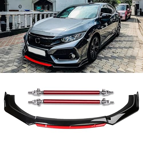 4PCS Universal Front Bumper Lip Chin Spoiler Splitter Diffuser Protector