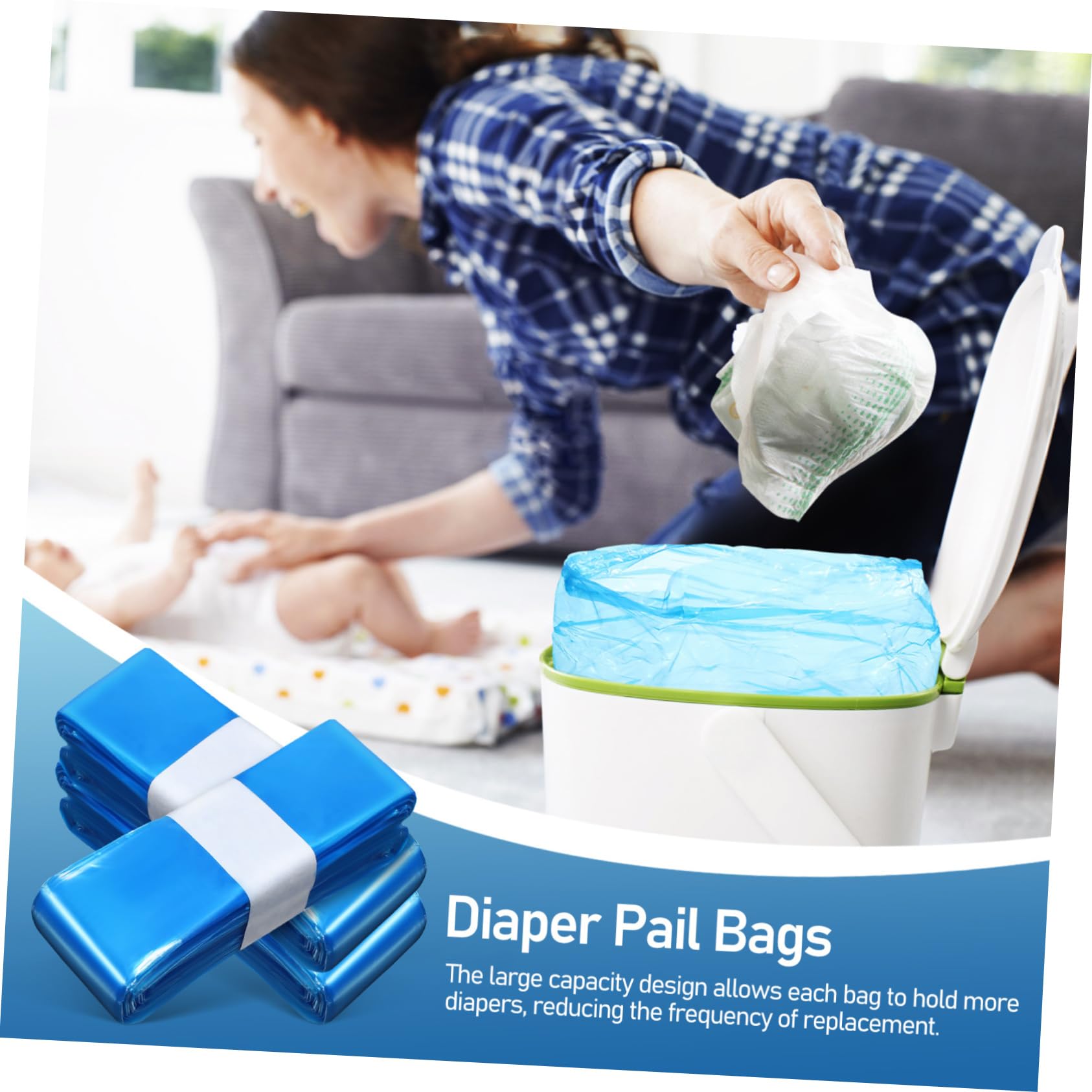 HONMEET 5pcs Diaper Bucket Diaper Garbage Bags Diaper Bin Liners Diaper Pail Refills Rubbish Bags Diaper Organizer Bag Dirty Diaper Bags Diaper Bags Refill Diaper Sacks Diaper Disposal Bag