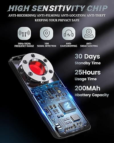 Miniatura 4 de Detectores de cámara oculta, detectores de errores Detector de cámara espía Detectores de dispositivos ocultos, detector antiespía RF Detector de