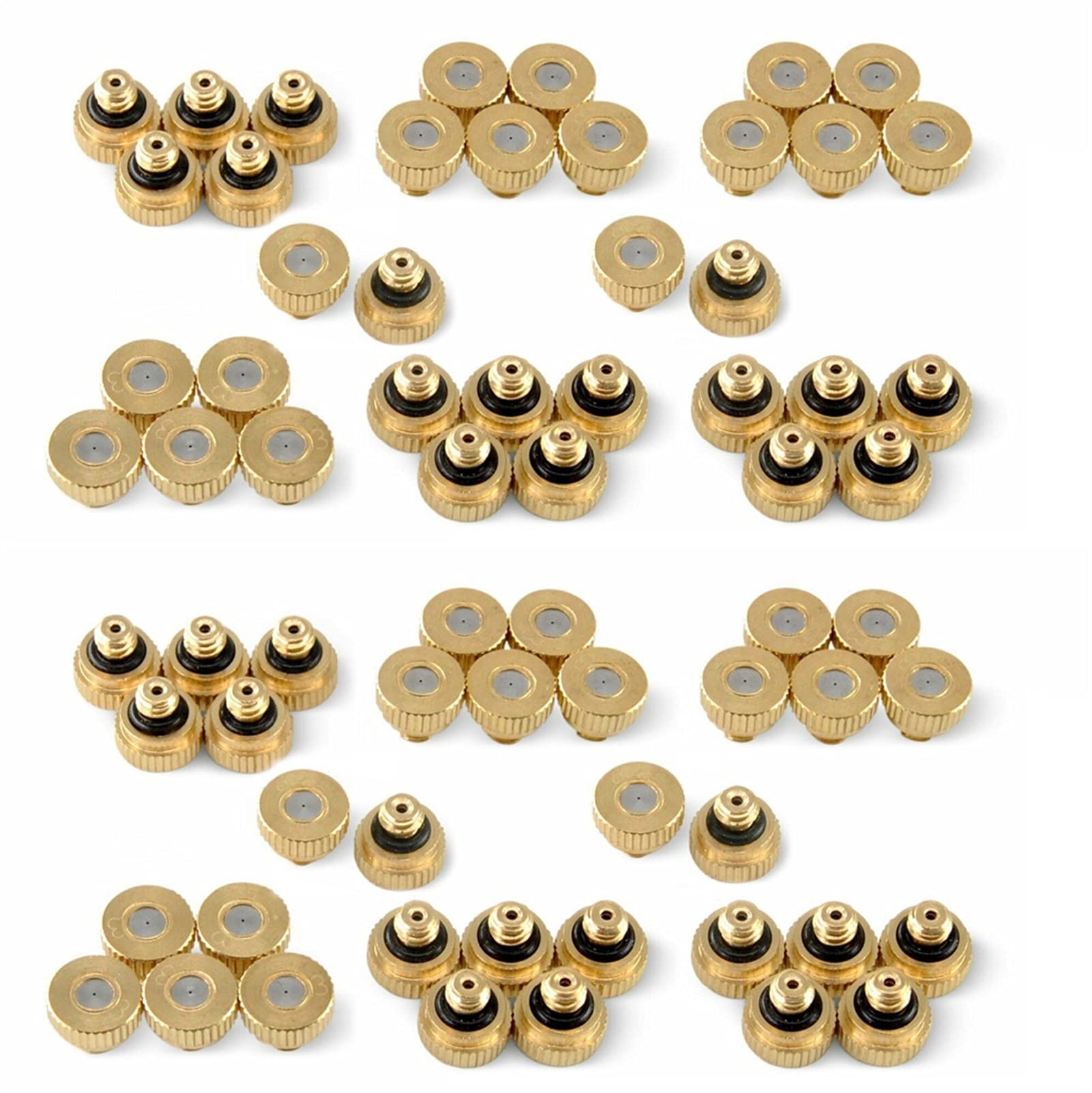 70 ugelli di Ricambio in Ottone per sistemi di Raffreddamento Esterni, spruzzatore a Bassa Pressione per Prato, Giardinaggio, Controllo della Polvere, 10/24 UNC (Dimensioni: 0,9 (0,035''))