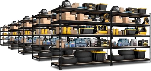 Miniatura 19 de PrimeZone Estantes de Almacenamiento Resistentes de 48" x 24" x 72" - Estantería de Almacenamiento de Garaje Ajustable de 5 Niveles, Unidad de