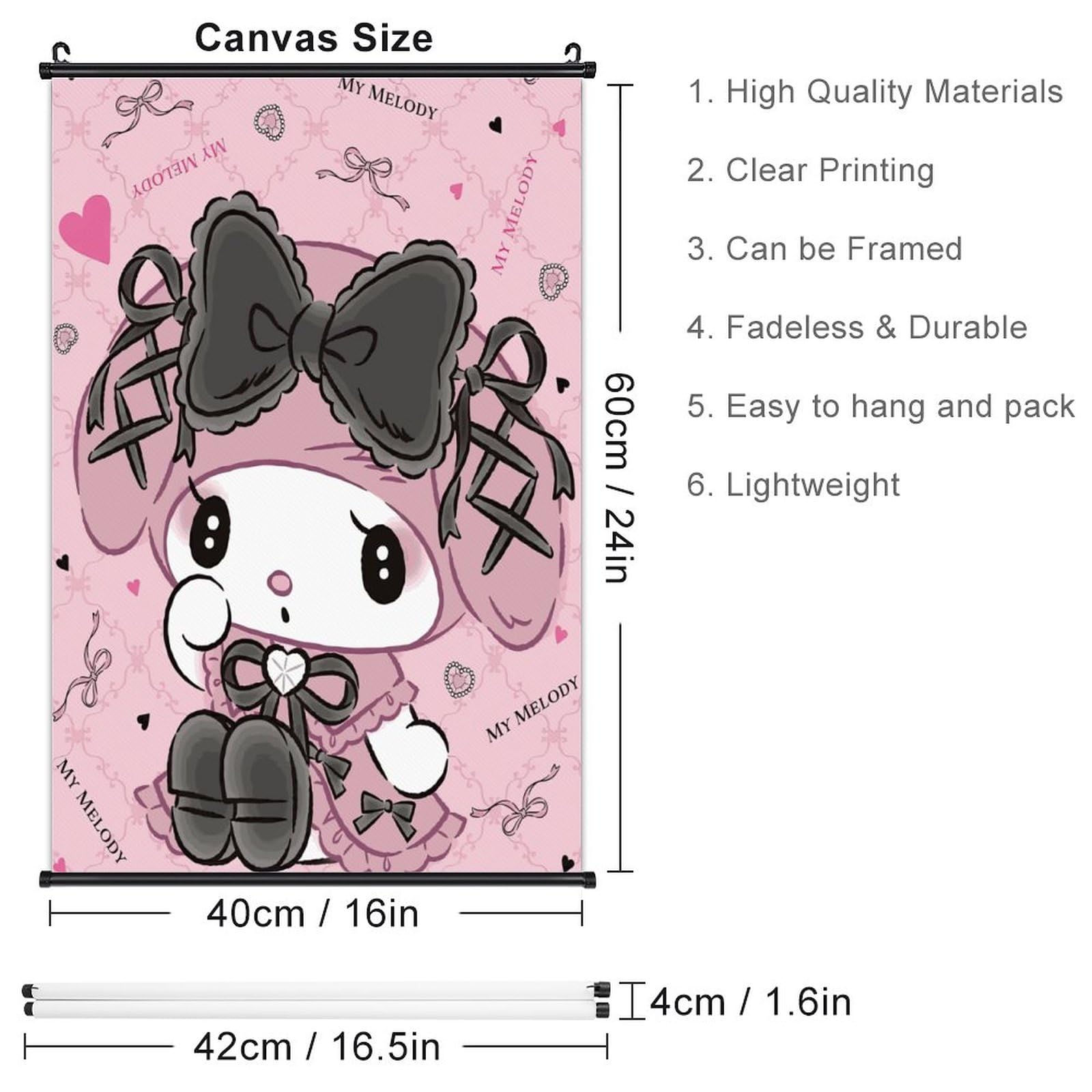Amazon.co.jp: クロミ ちゃん マイメロディ壁掛け画 壁掛けポスター 壁