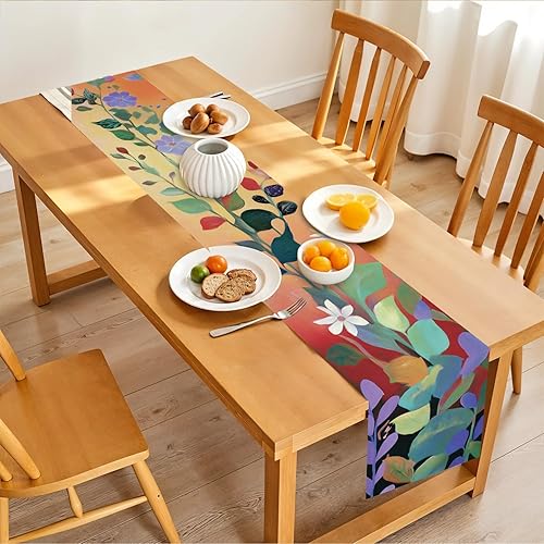 Miniatura 46 de Juego de manteles individuales y camino de mesa de muñeco de nieve y árbol de Navidad, 7 piezas (1 camino de mesa + 6 manteles individuales), diseño