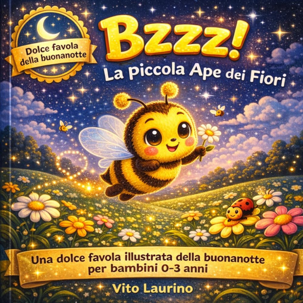 Bzzz! La Piccola Ape dei Fiori: Una dolce favola illustrata della buonanotte per bambini 0–3 anni: 1 (Le Avventure di Bzzz – La Piccola Ape dei Fiori)