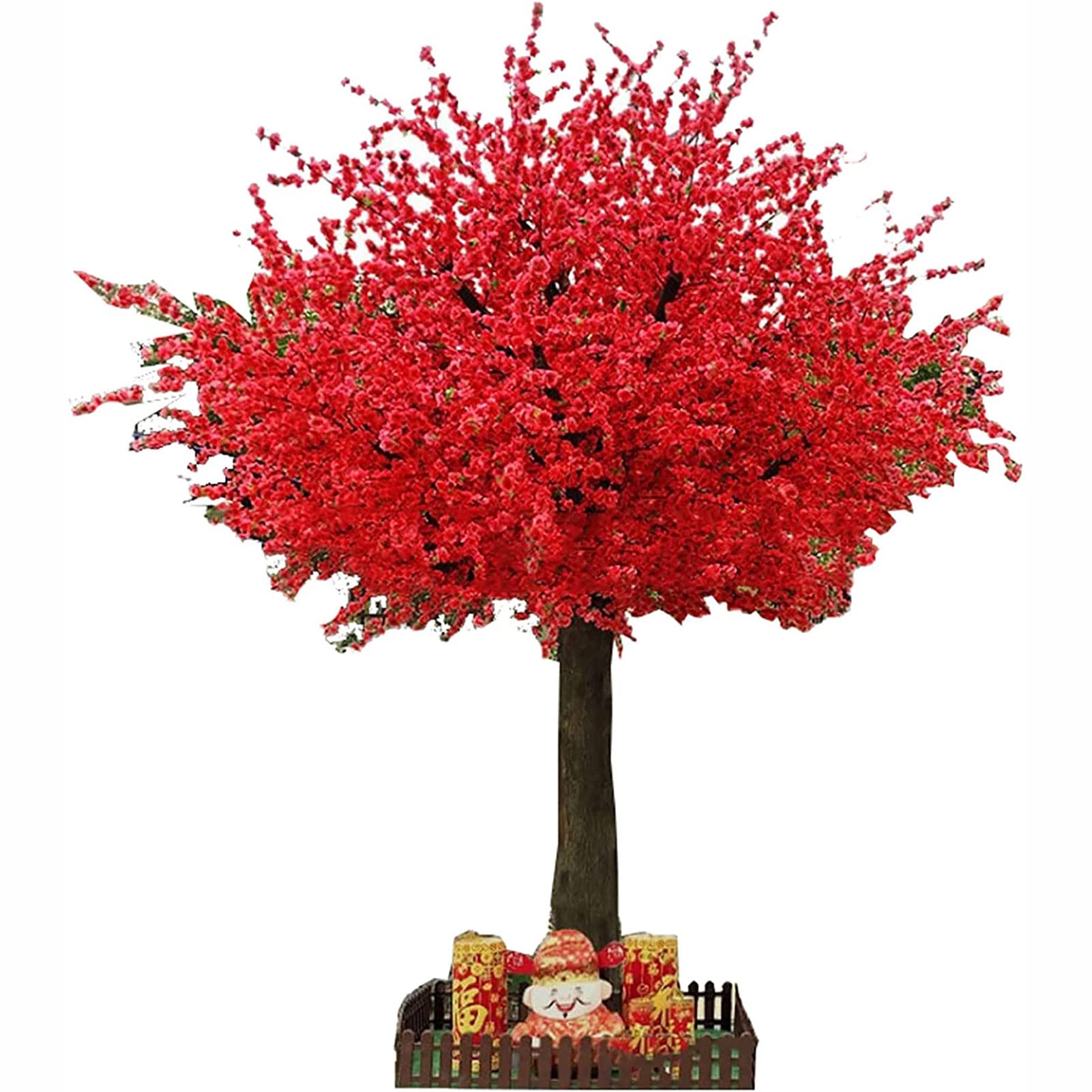 Cerezo en flor artificial rojo de 2x1.5m para decoración de bodas y salones