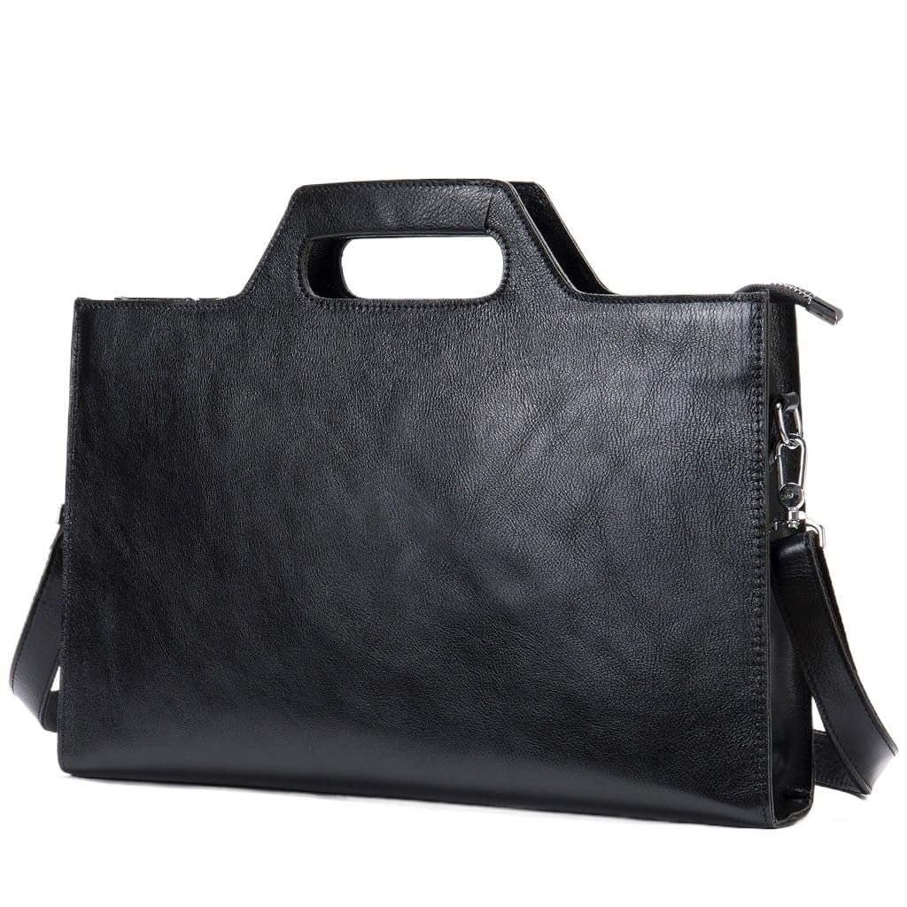GSGRTYJIO Vintage Top Layer Cowhide Crossbody Shoulder Bag Crazy Horse Leather Briefcase Laptop Bag(D)