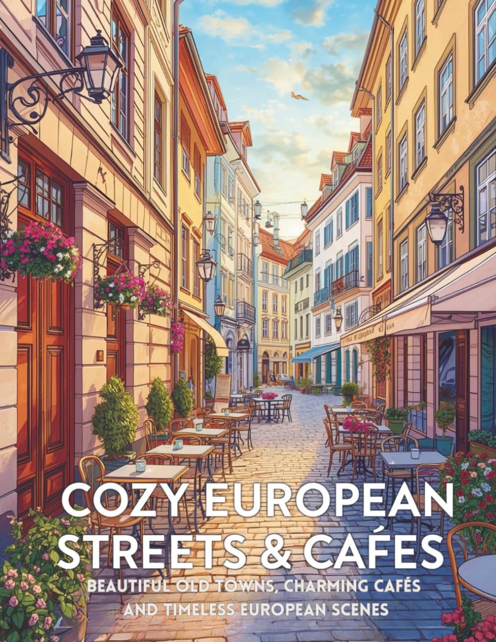 Cozy European Streets & Cafés vol.3: Relaxing Adult Coloring Book Featuring Charming Old Towns, Cozy Cafés and Timeless European Scenes (European Escapes Coloring Series)