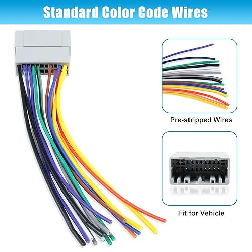Miniatura 5 de Adaptador de arnés de cableado de radio de coche de repuesto para Dodge Ram 2002-2007, Jeep 2003-2007, 2000-2007 Chrysler Radio Stereo Audio Video