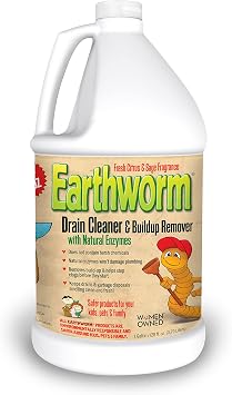 Earthworm Drain Cleaner - Drain Deodorizer - Natural and Safer for Families - One 1 1 Gallon bottle