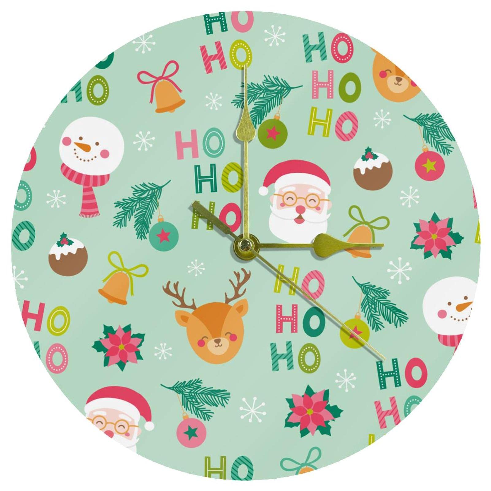 Horloge murale de Noël acrylique ronde 24cm pendule murale bureau maison