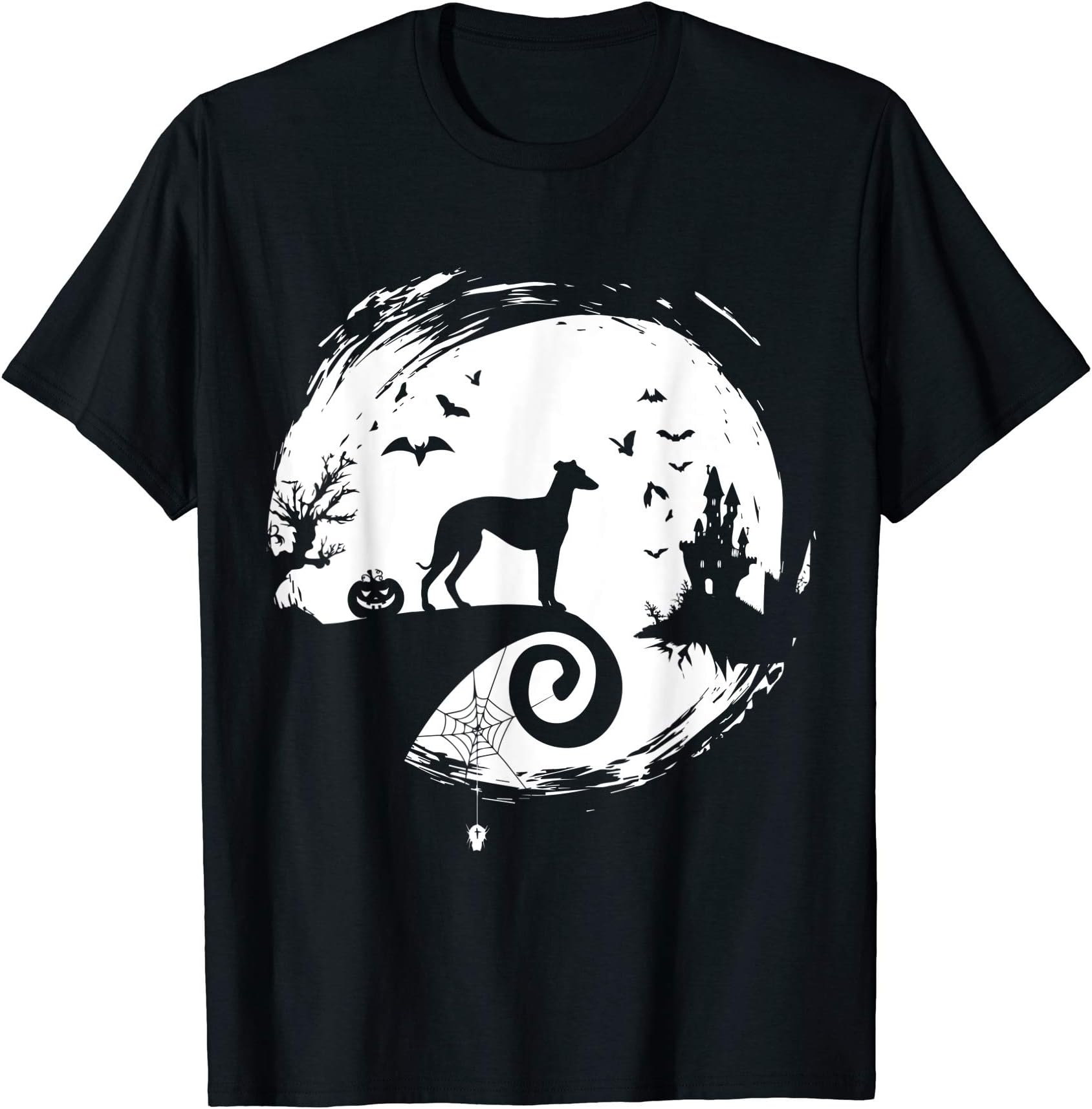 Italian Greyhound Halloween Costume Moon Silhouette T-ShirtOEKO-TEX STANDARD 100