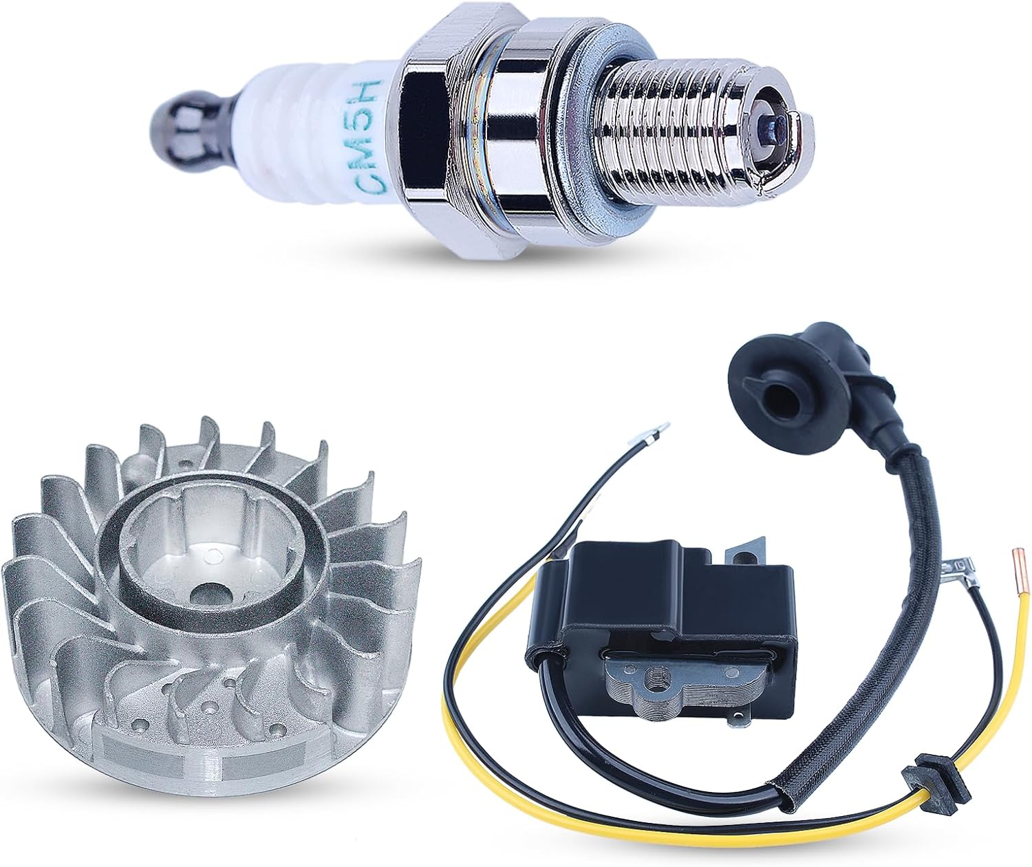 MS251 11434001307 Flywheel Ignition Coil Kit for Stihl MS231 MS251 MS 231C MS 251C Chainsaw with Spark Plug Replace 11434001307 1143 400 1203