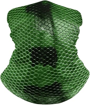 Balaclava Green Snakeskin Bandana Summer Face Mask Cooling Neck Gaiter UV Protection & Breathable Ski Mask Scarf Fishing Face Cover for Sun Protection for Women Men