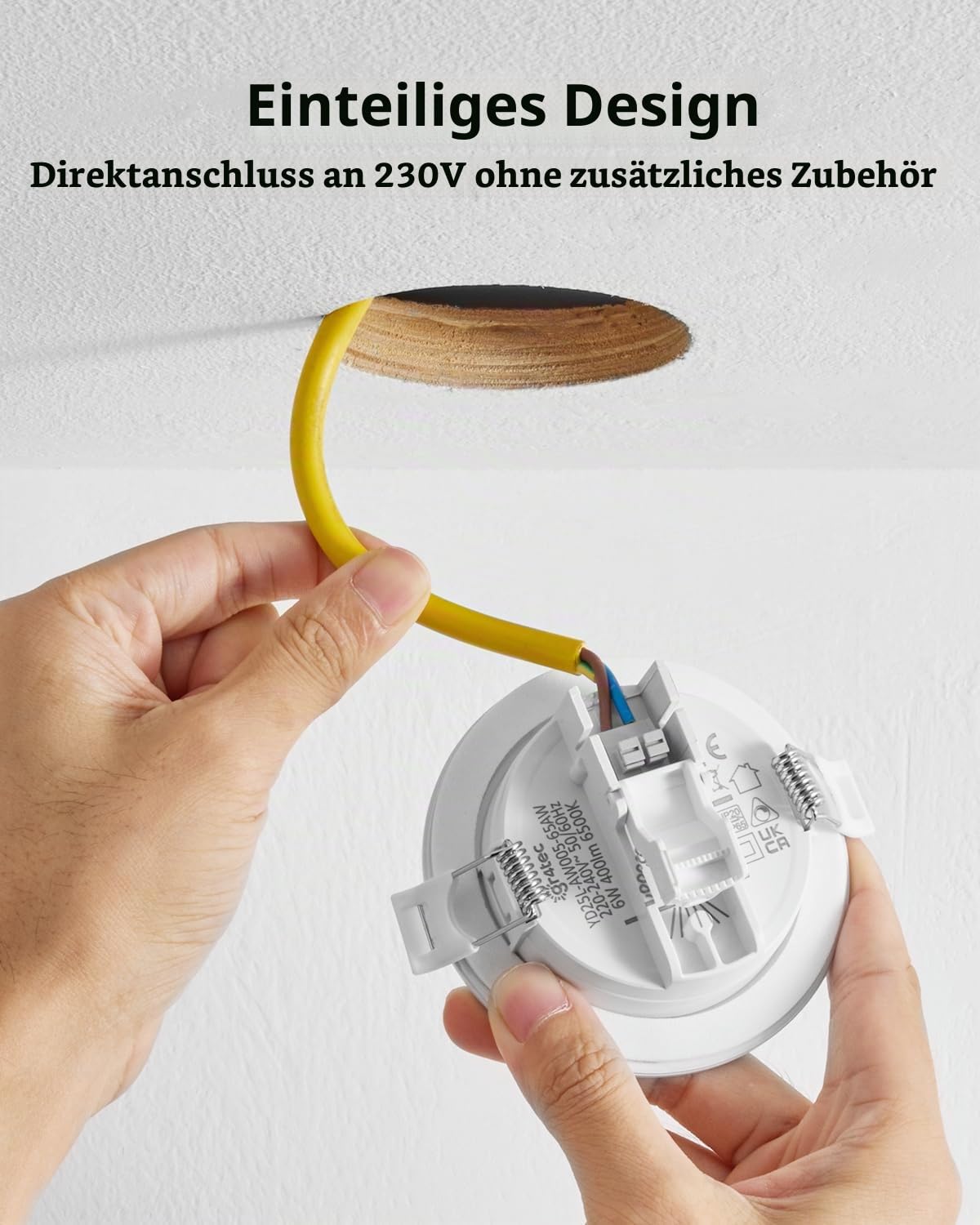 Gr4tec 6W LED Einbaustrahler 230V Dimmbar 2700K Warmweiß IP65, 20er Set | LED Spot Weiß 400LM, 35mm Ultraflach, Deckenspots 68mm-80mm Lochmaß, für Badezimmer Küche Wohnzimmer