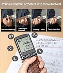 Pocket Guitar Chord Practice Tool, Portable Guitar Neck for Trainer Beginner w/ a Rotatable Chords Chart Screen (Battery Included)