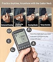 Vista 3 de Herramienta de práctica de acordes de guitarra de bolsillo, cuello de guitarra portátil para principiantes con pantalla giratoria de acordes