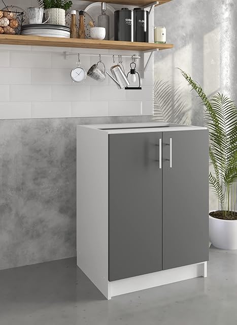 JD Greta Kitchen 600mm Base Cabinet - Dark Grey