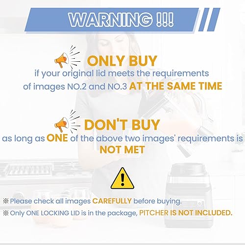 Miniatura 4 de Tapa de bloqueo de repuesto compatible con Ninja Blender 72oz XL lanzadores nuevo modelo, cubierta superior cuadrada de repuesto para jarra Ninja