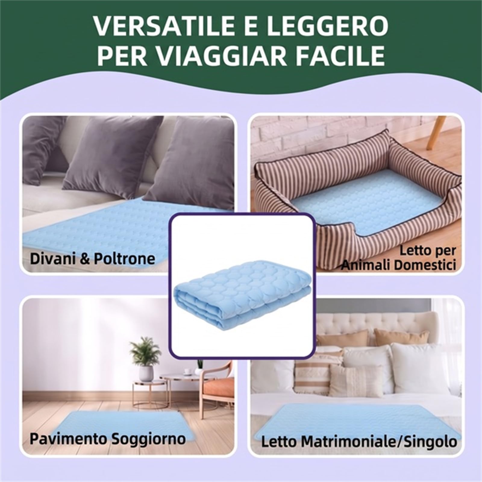 Coolnap Tappetino Rinfrescante Cani Raffreddante Estivo | Impermeabile, antigraffio, superficie fresca, facile da pulire, adatto agli animali domestici