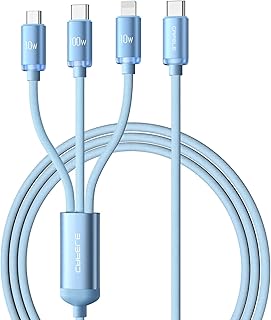 CAFELE [100W Super Fast Charging] USB C Multi Charging Cable (6FT), 3 in 1 Multi Charger Cable with Type C/Micro USB Phone Port for Laptop/Phone 14 13 12/Samsung/Galaxy