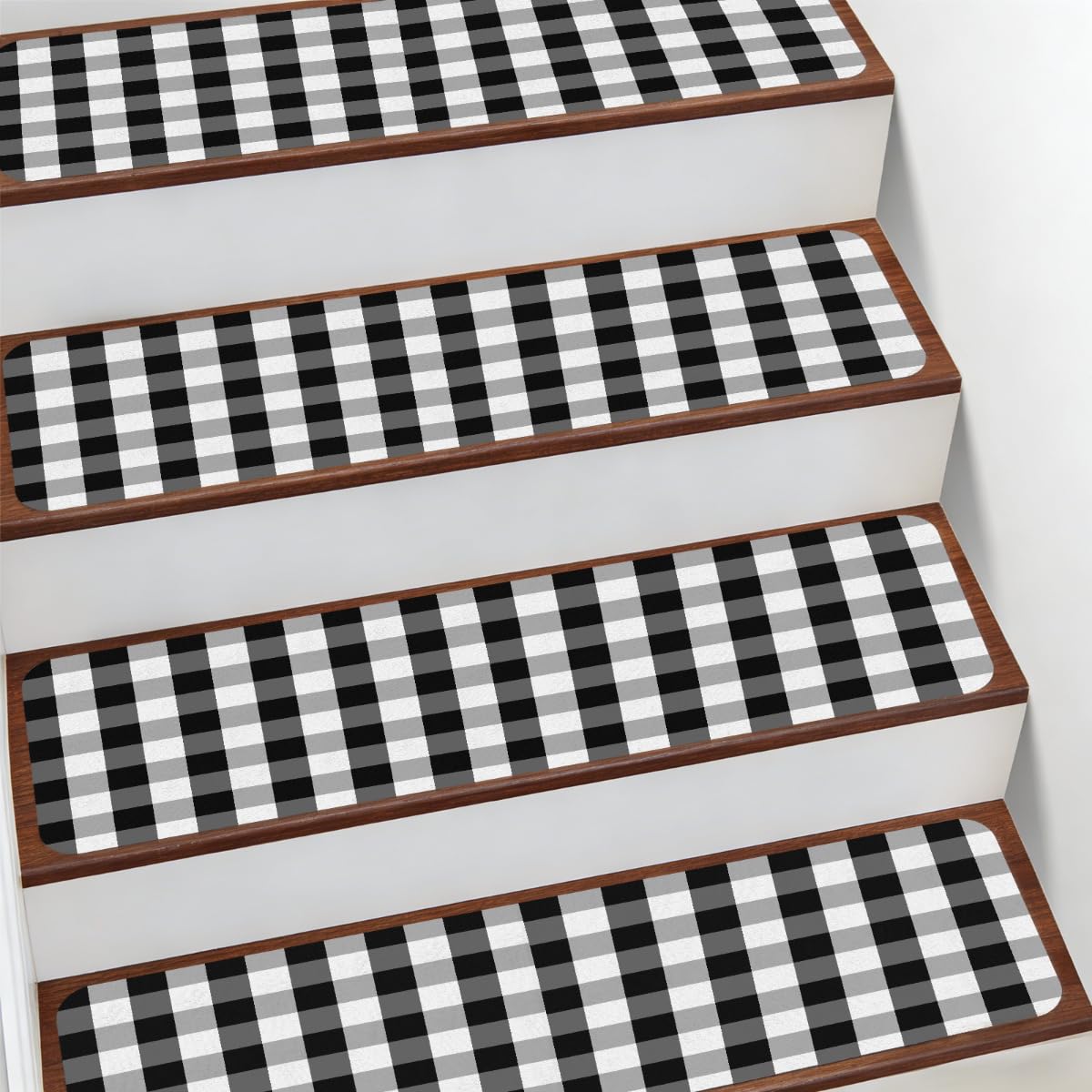 Alfombras para escaleras interiores Mexpekil de diseño moderno bicolor antideslizante