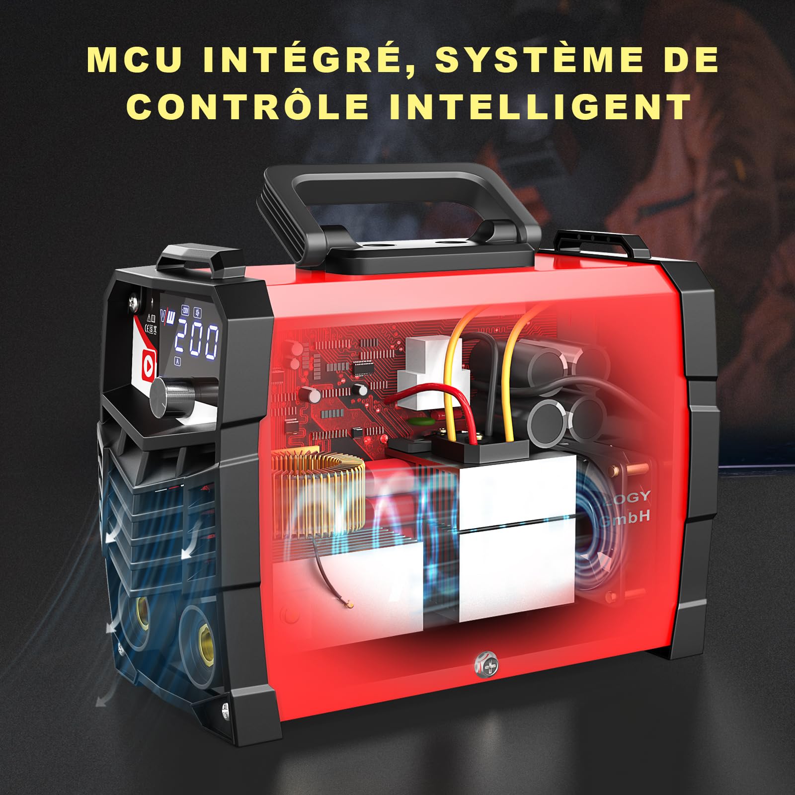 VECTOR WELDING Poste à Souder Inverter d'électrodes 200 A, Soudure d'électrodes MMA/STICK avec écran LED, MMA/STICK, IGBT, kit de soudure ARC 200