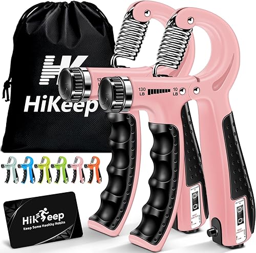 Miniatura 8 de Entrenador de fuerza de agarre, versión extendida para todas las manos, fortalecedor de agarre ajustable, juego de 2
