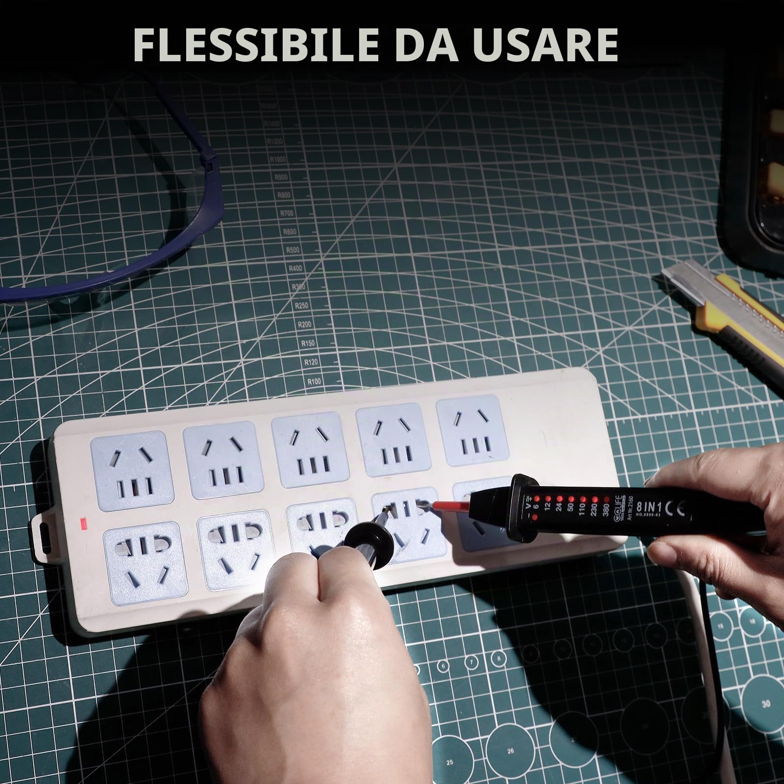 CCLIFE 2 Tester Digitale Poli Tester di Tensione Cercafase per Auto 6-380V AC/DC Cerca Tensione per Riparazione Auto