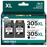 Heroil 305XL Nero Cartucce d'Inchiostro Sostituzione per HP 305XL per DeskJet 2700