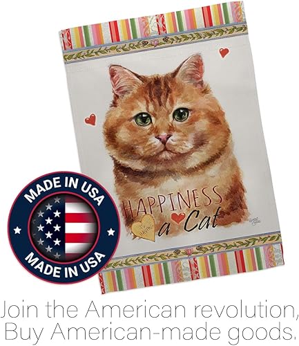 Miniatura 5 de Breeze Decor Juego de banderas de calicó para casa de jardín, diseño de gato y gatito maullido, piel de pata estropeada, mascota, naturaleza,