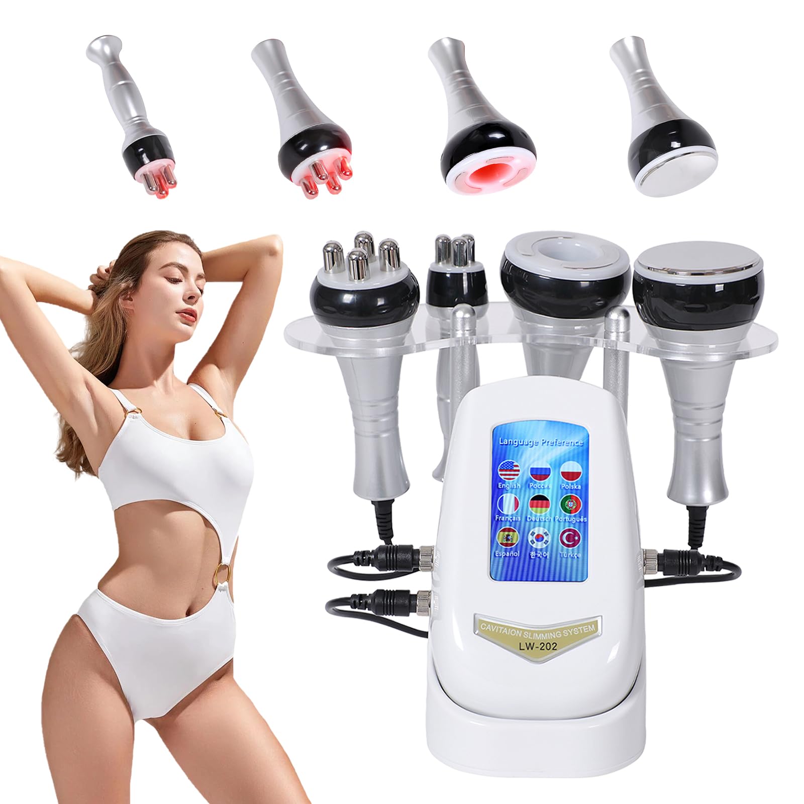 40K Corps Amincissant Machine, 4 en 1 Lipocavitation Radiofréquence Machine de Sculpture Corporelle, Visage et Corps Entier Masseur Amincissants et Raffermissants