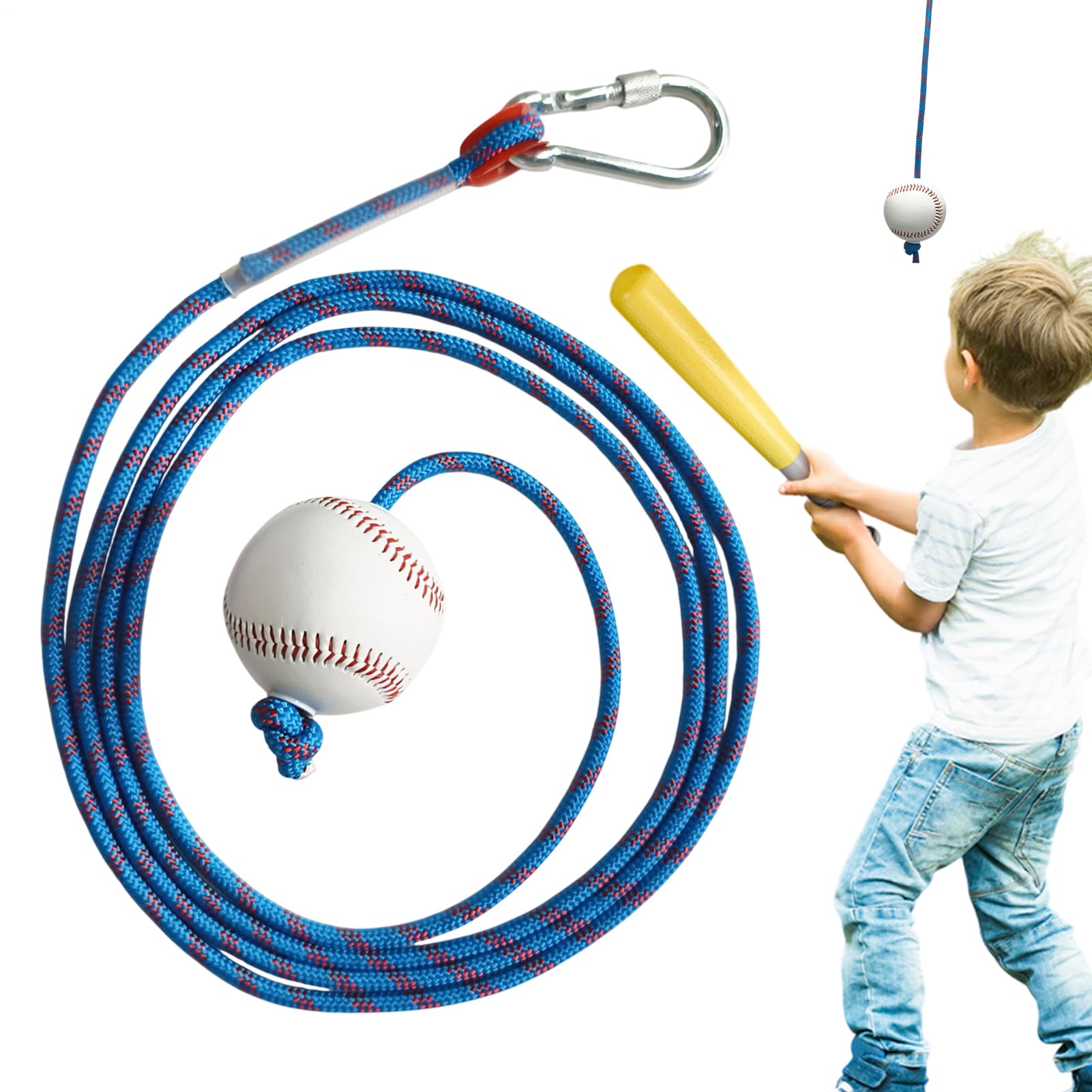 Balle d'entraînement pour battage de baseball et sangle suspendue - 8