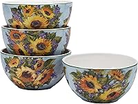 Vista 5 de Certified International Juego de vajilla de 16 piezas con ramo de girasol, servicio para 4