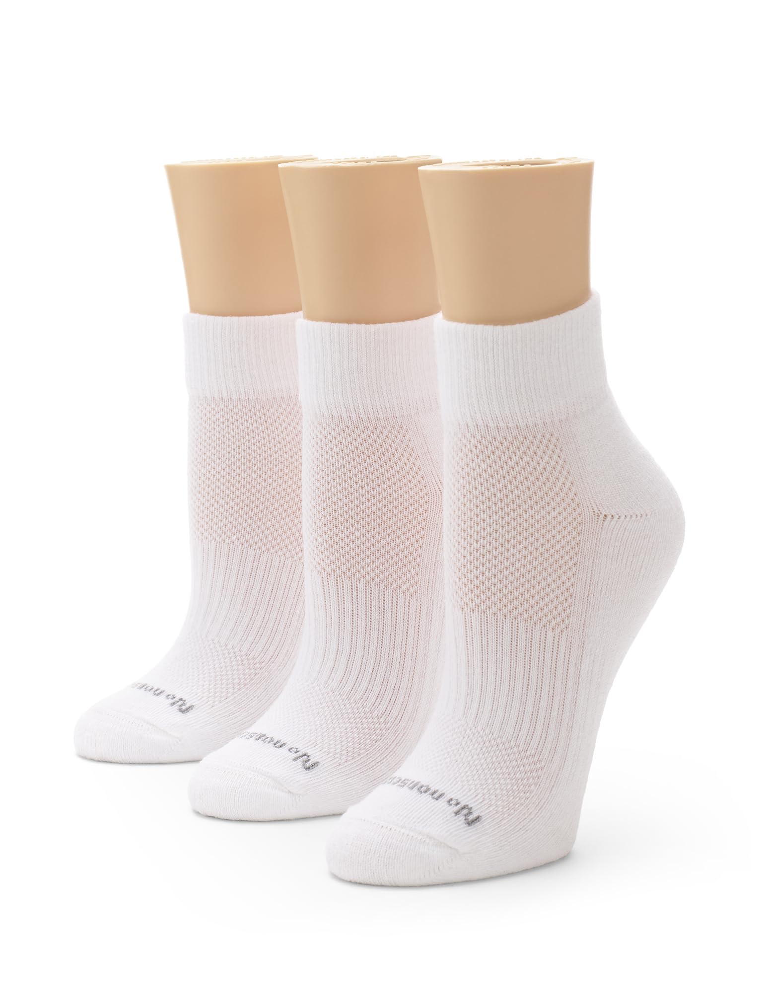 No Nonsense Calzini alla caviglia imbottiti in rete, comfort premium per le donne, Bianco - Confezione da 3 paia, 4-10
