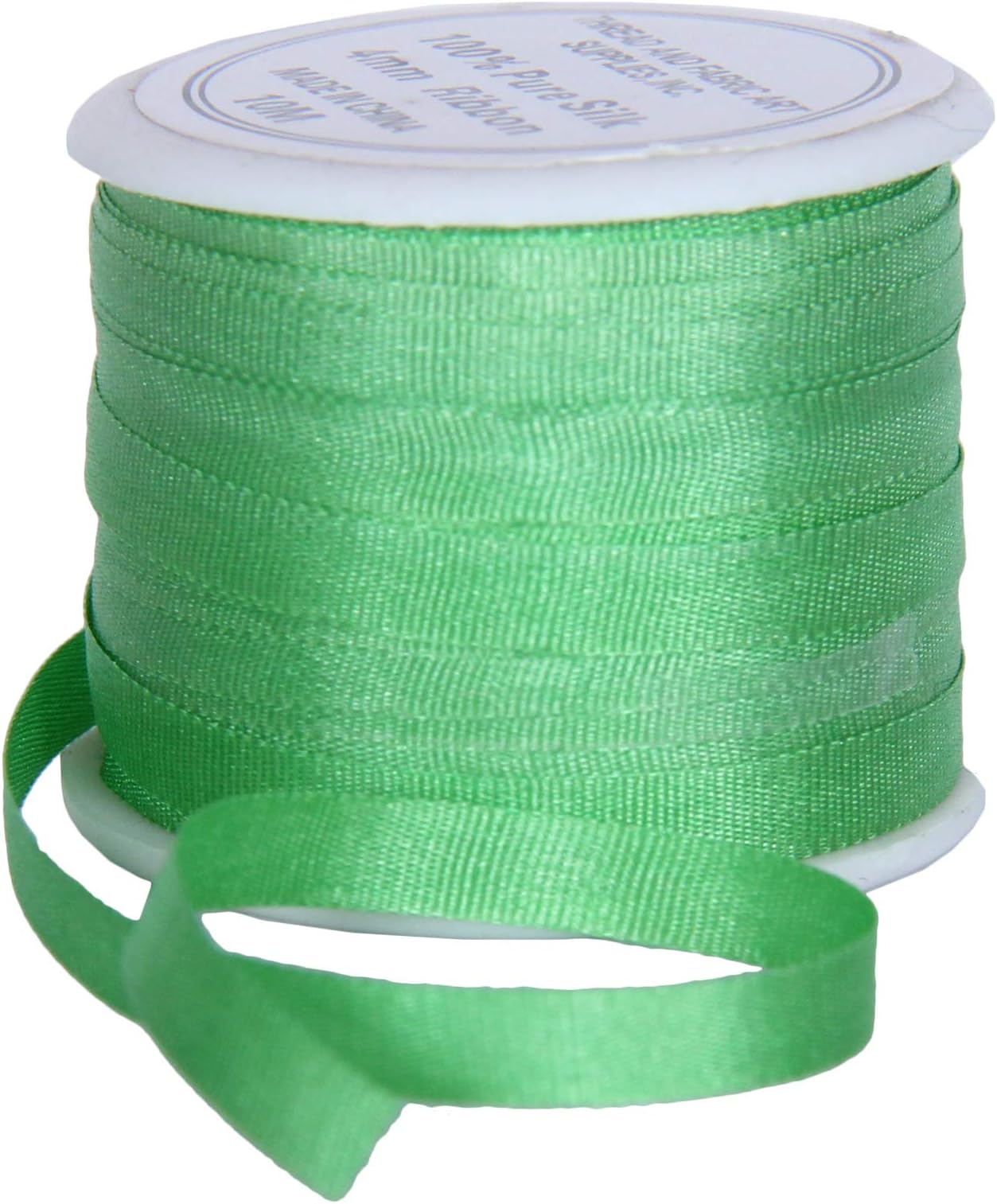 Threadart 100% Pure Silk Ribbon - 3 Sizes - Dozens of Colors - Kiwi Green - 4mm No. 706
