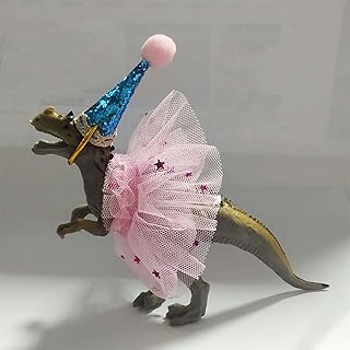 Allosaurus Dinosaur Cake Toppers With Tutu And Dress, Allosaurus Dinosaur Cake Topper With Tutu Party Hat For Girls Jungle Dinosaur Birthday Party Decorations