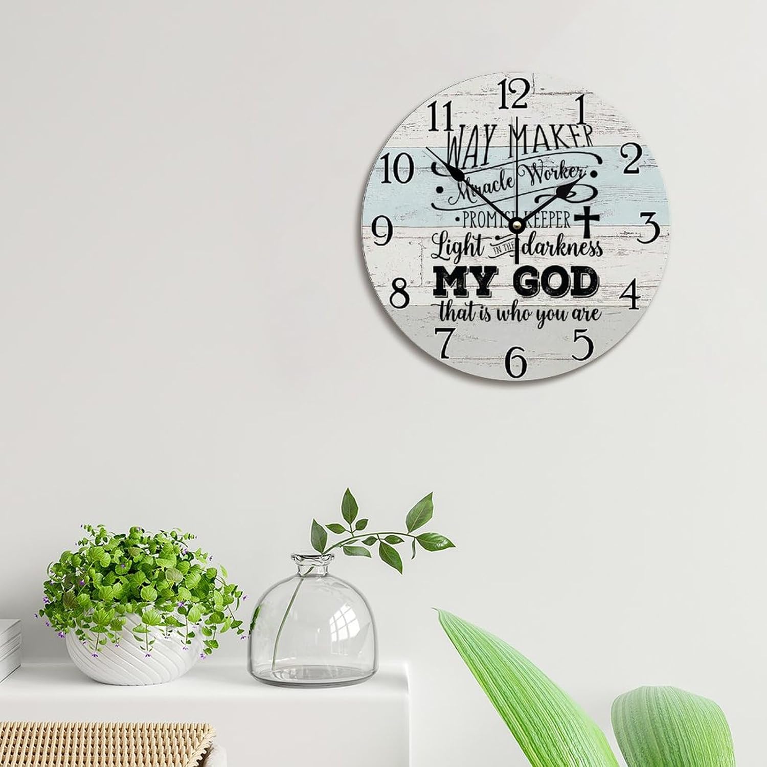 My God That is Who You are Clock Christian Jesus 12 Inch Large Wall Clocks Battery Operated Non-Ticking Modern Boho Retirement Living Room Decor Gift for Man Woman Friend Anniversary