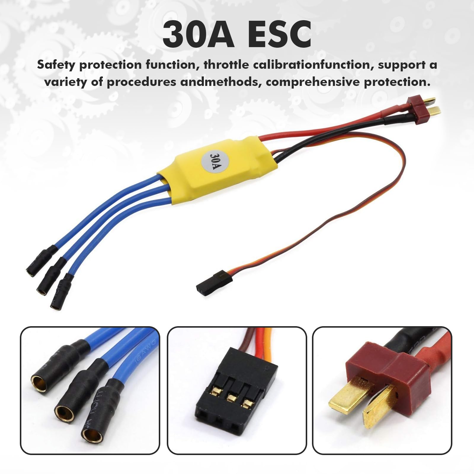 Motor sin escobillas A2212 1400KV, kit de motor de avión ABS RC con hélice micro servo 8060 30A ESC SG90 9G, kit de accesorios para aviones RC compatible con aviones 400-450
