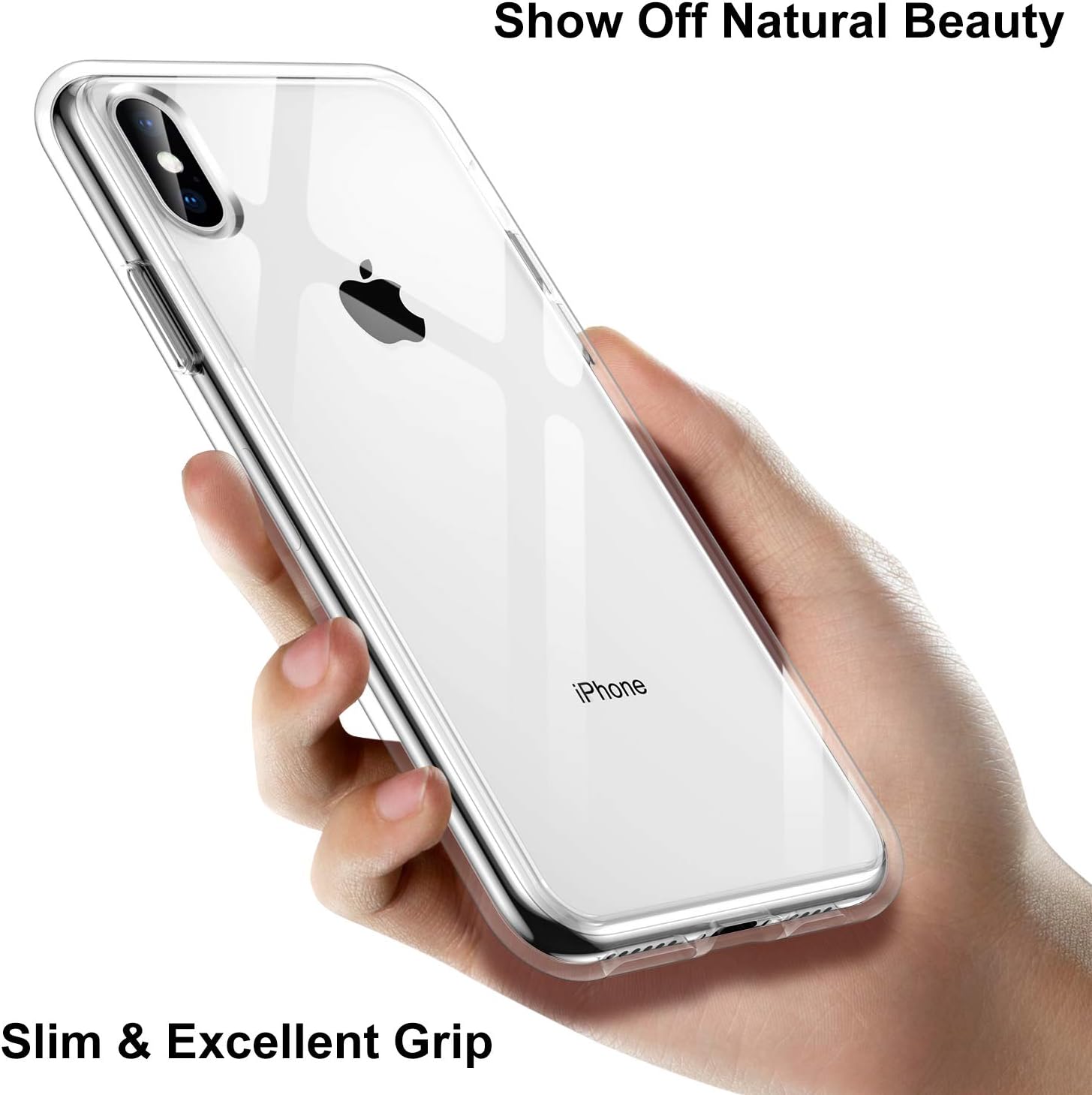 Meifigno Clear Designed for iPhone X/Xs Case, [Certified Military Protection] [Anti-Yellow] Transparent Hard PC with Soft TPU Bumper, Protective Phone Case Compatible with iPhone X/Xs 5.8", Clear