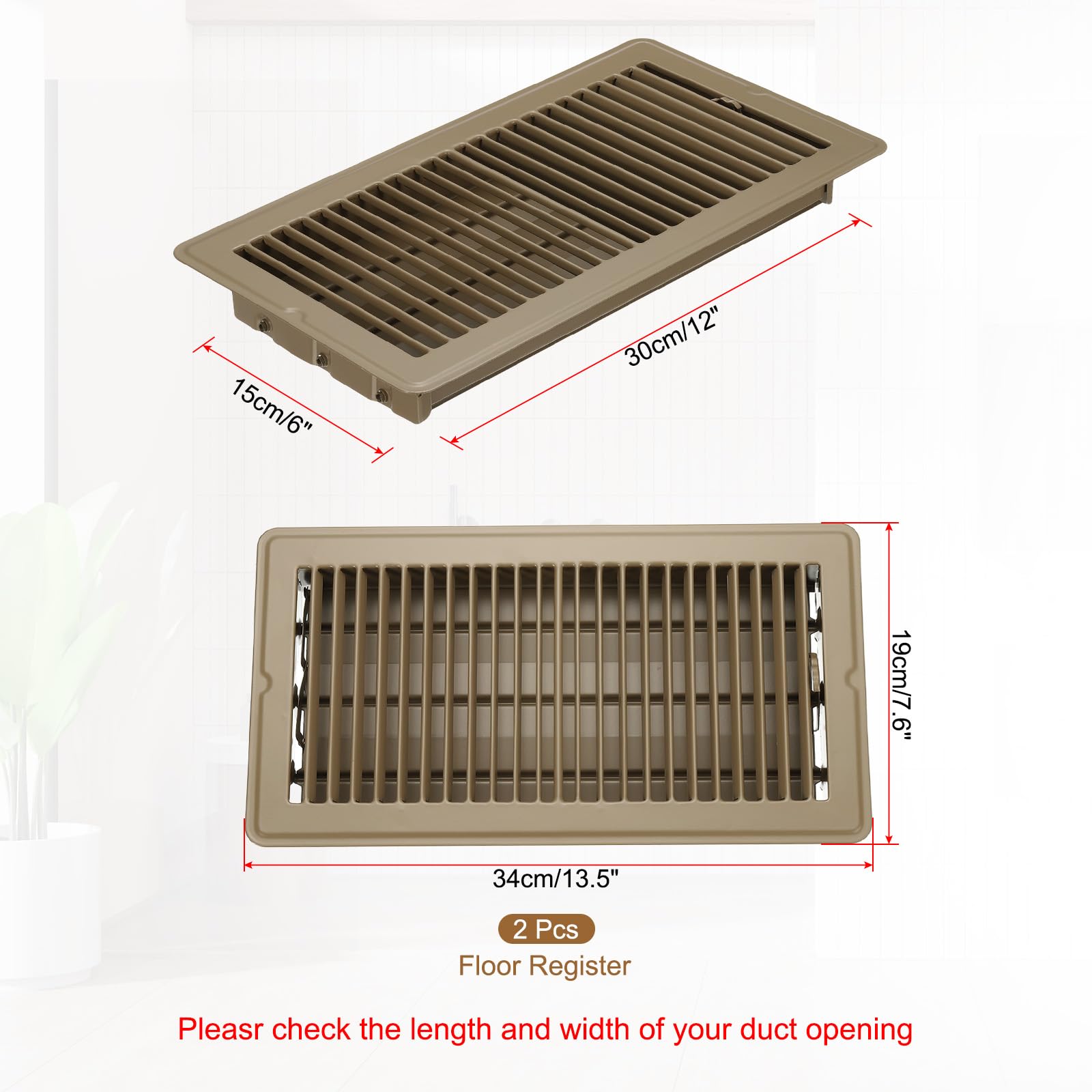 PATIKIL 12 x 6 Inch Floor Register - Image 2