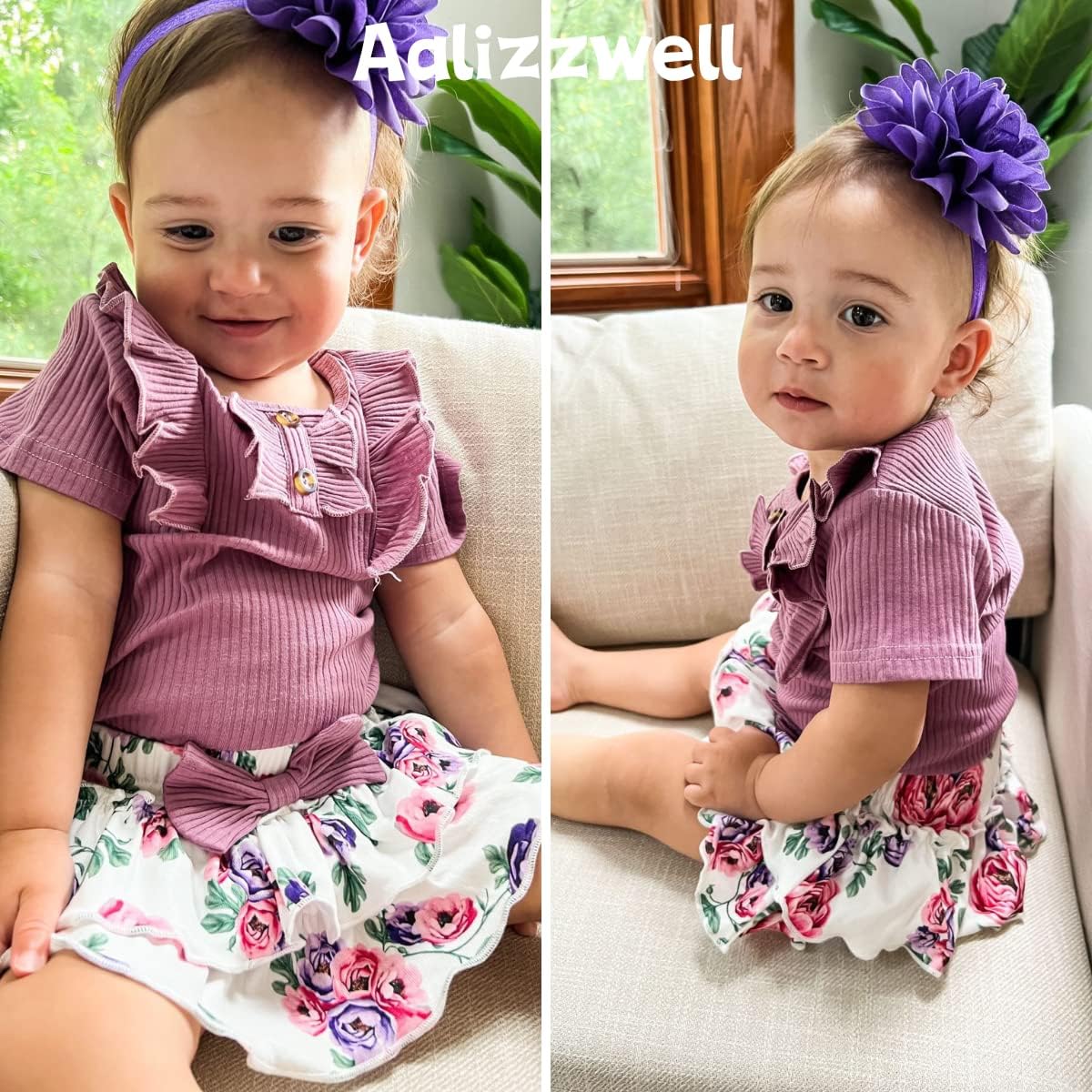 Aalizzwell Newborn Infant Baby Girls Summer Outfit - Image 3