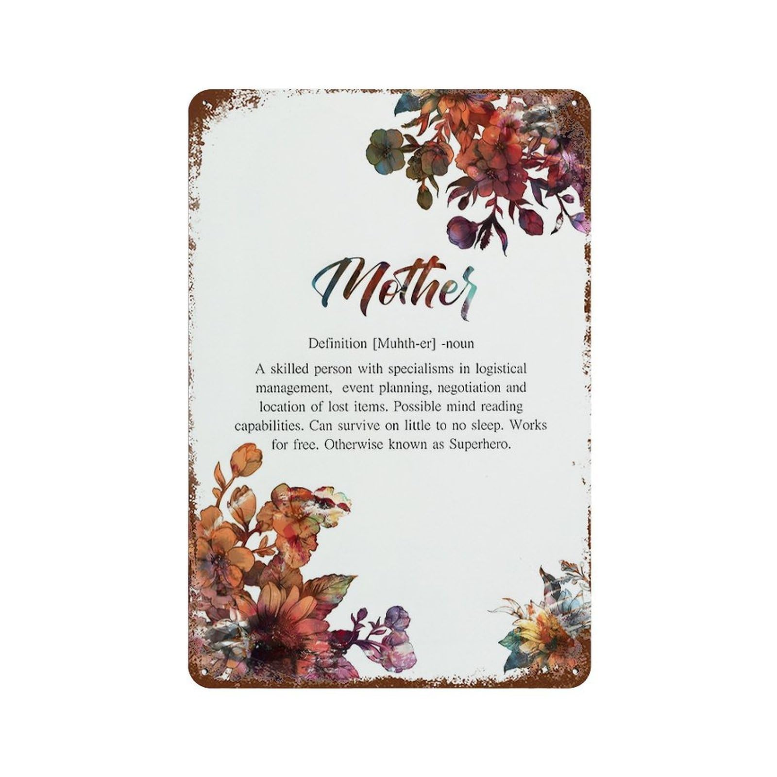 xiaoxiaoshen Mother Definition Wall Decor Art Metal Tin Poster Modern Home Decor Art Home Bar Shop Decorations Vintage Sign 30x20cm