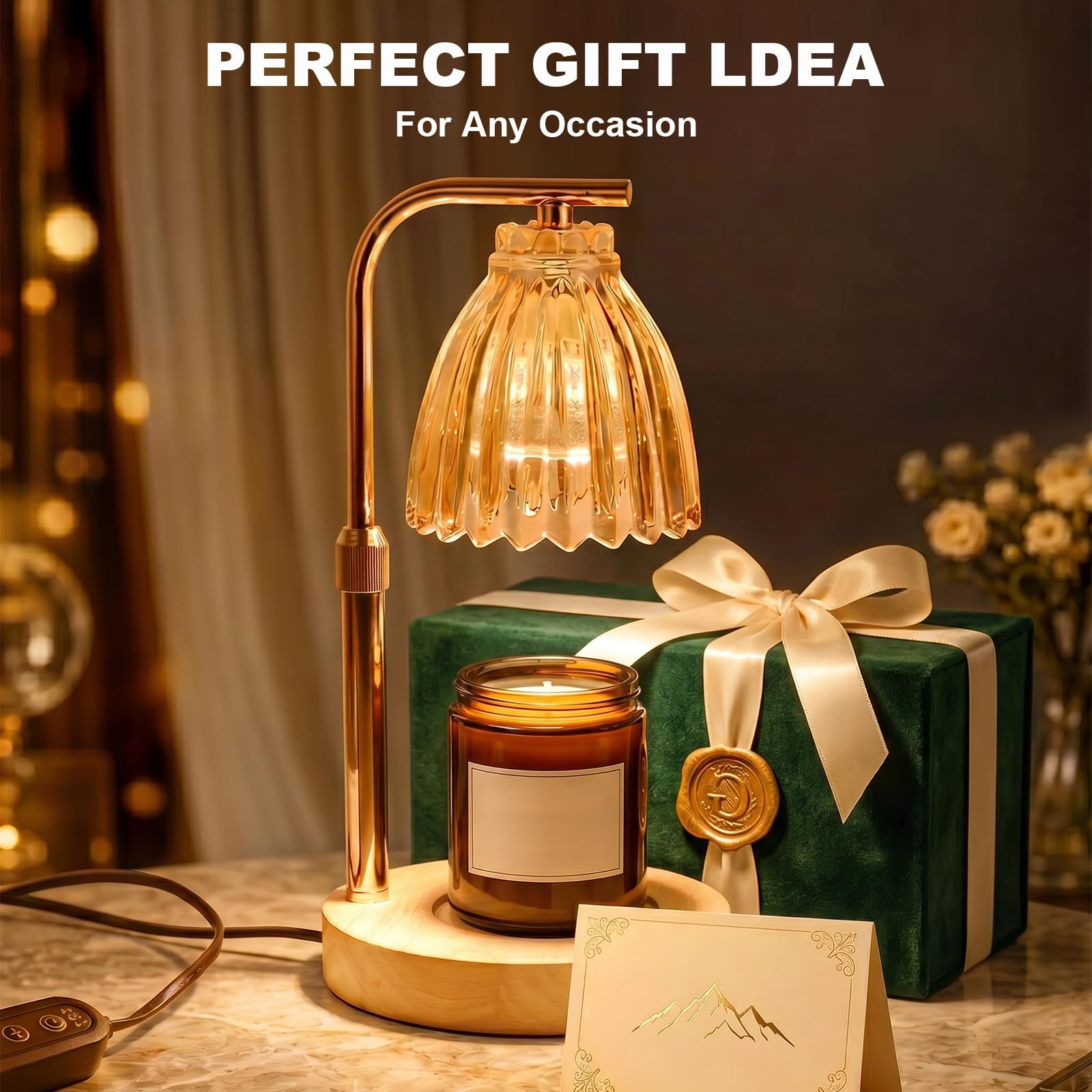 GKXLH Timer & Dimmable - Lampada scalda candela con 2 lampadine (strisce