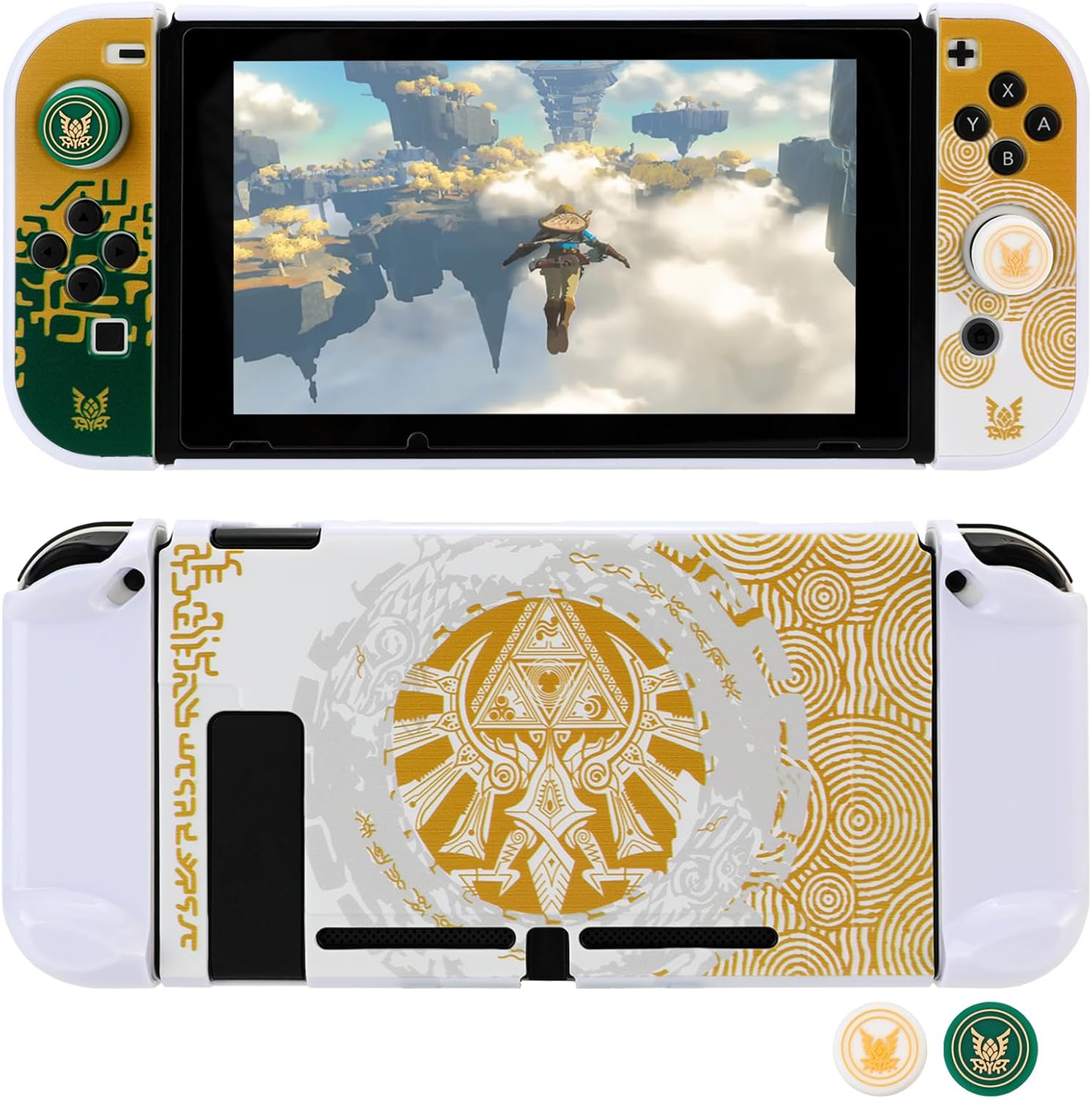 Tscope Protective Case for Nintendo Switch, for Tears of The Kingdom Hard Shell Dockable Anti-Scratch Shockproof Slim Cover for NS Consolo Joy-Cons (Switch White)