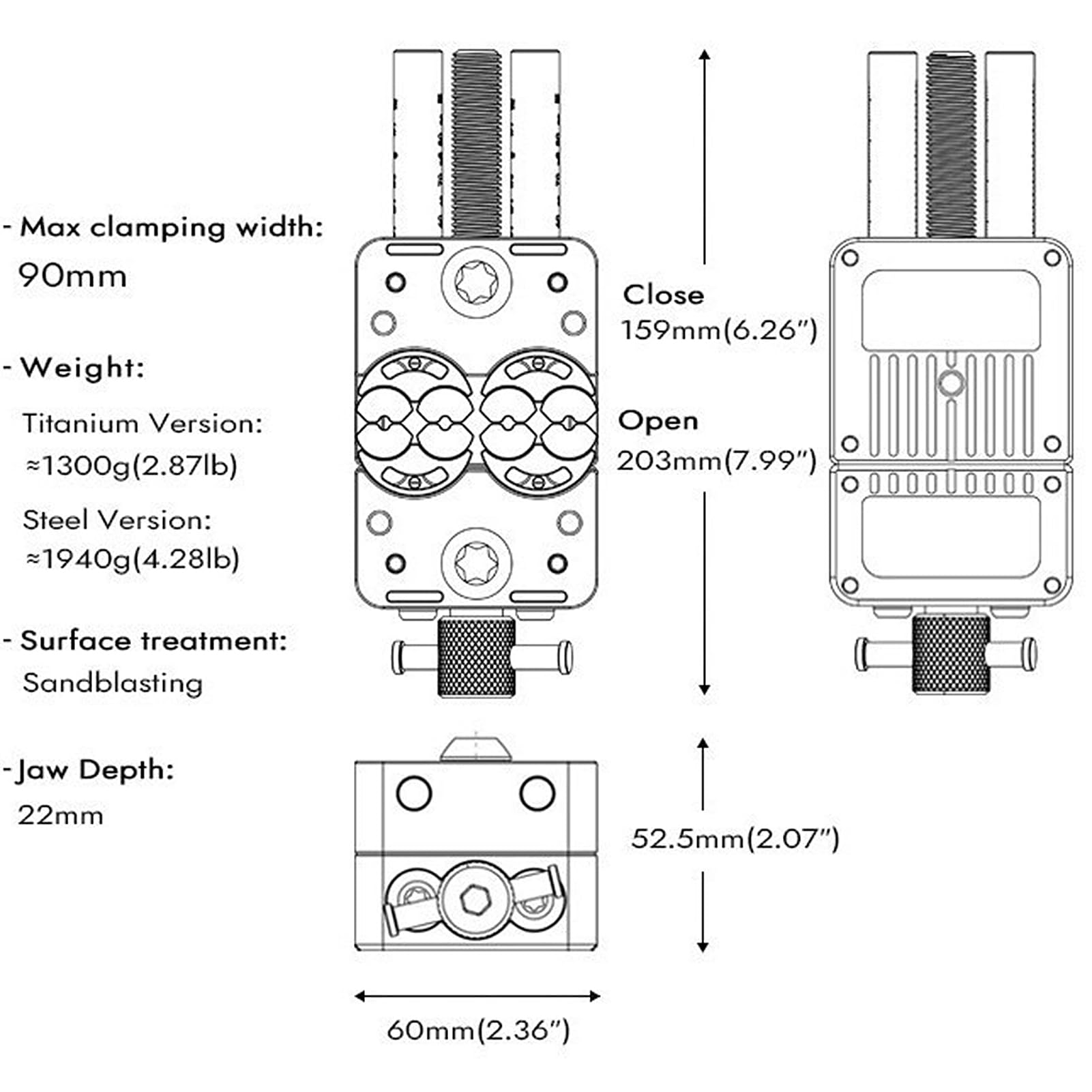Denash Fraktaler Schraubstock, Mini-Schraubstock aus Edelstahl 304 mit Rutschfester Silikonbasis und Mehrbacken-Design, für Handwerkliche Elektronikreparaturen und Metallbearbeitung (Edelstahlfutter)