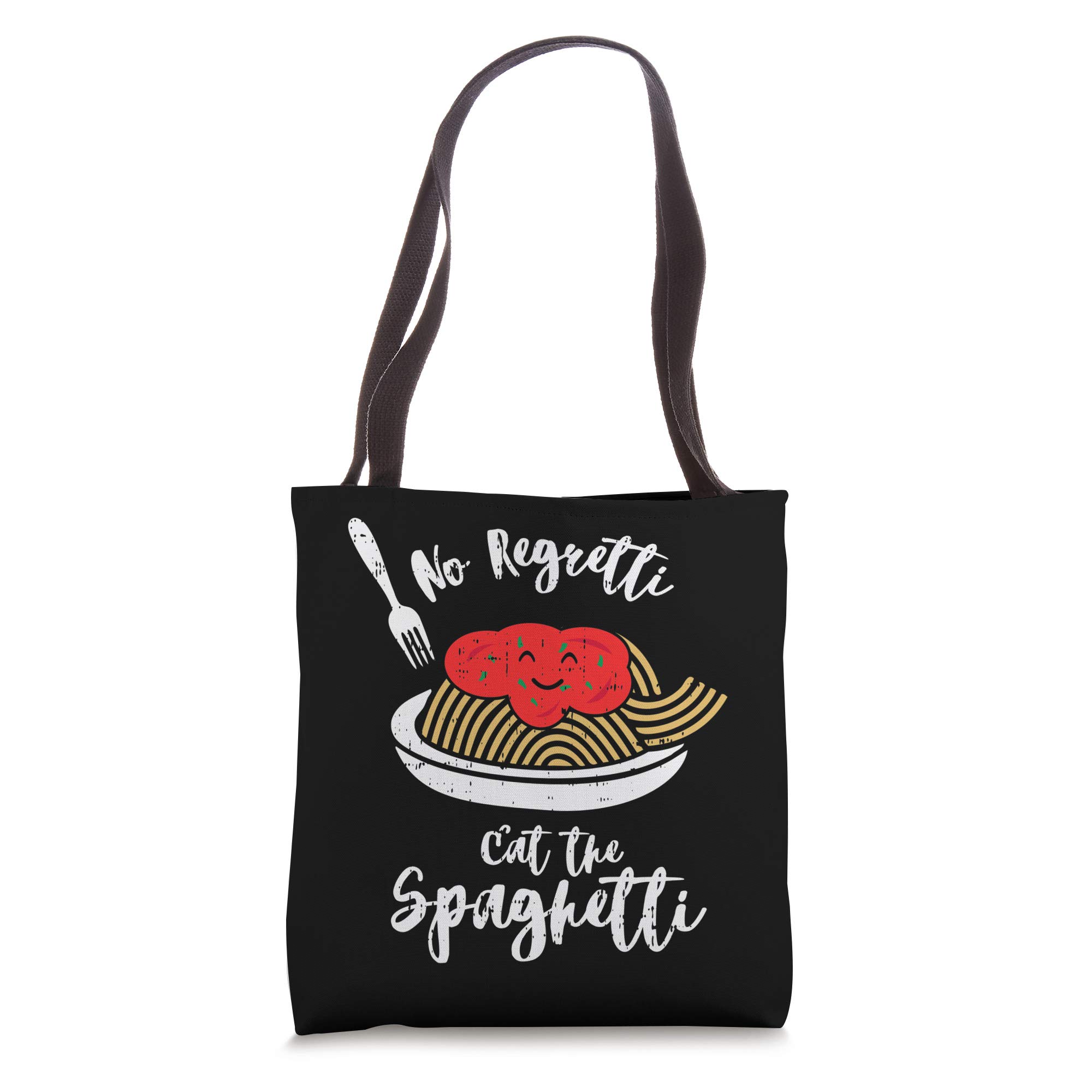 No Regretti Eat Spaghetti Cute Black Food Theme Gift Tote Bag